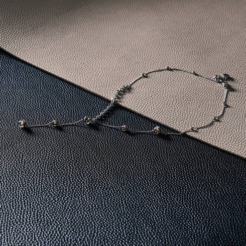 Obsidian | Silver | Firefly Glass Cascade Double Pendant